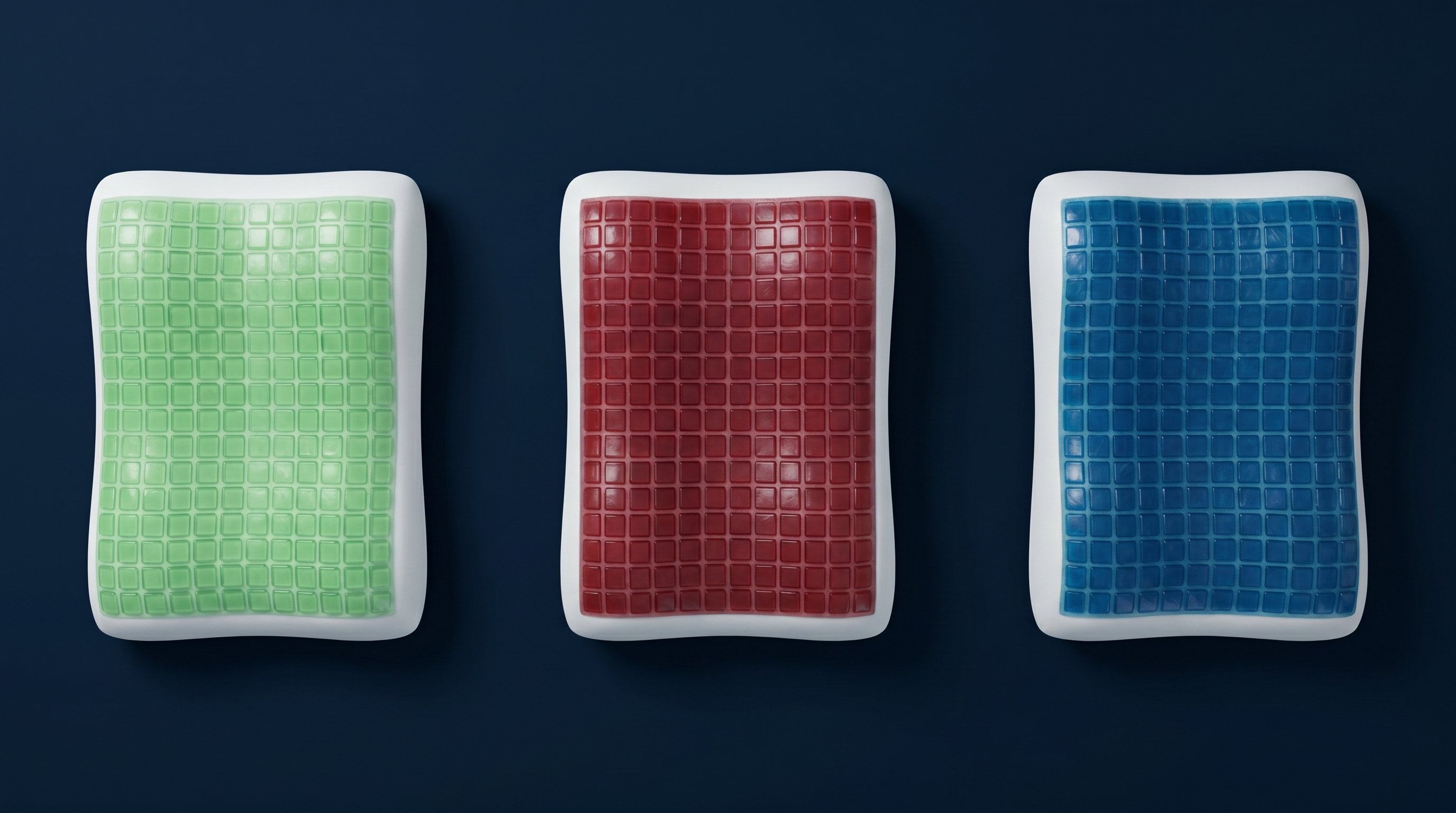 Calore Cooling Pillow — three gel colorways